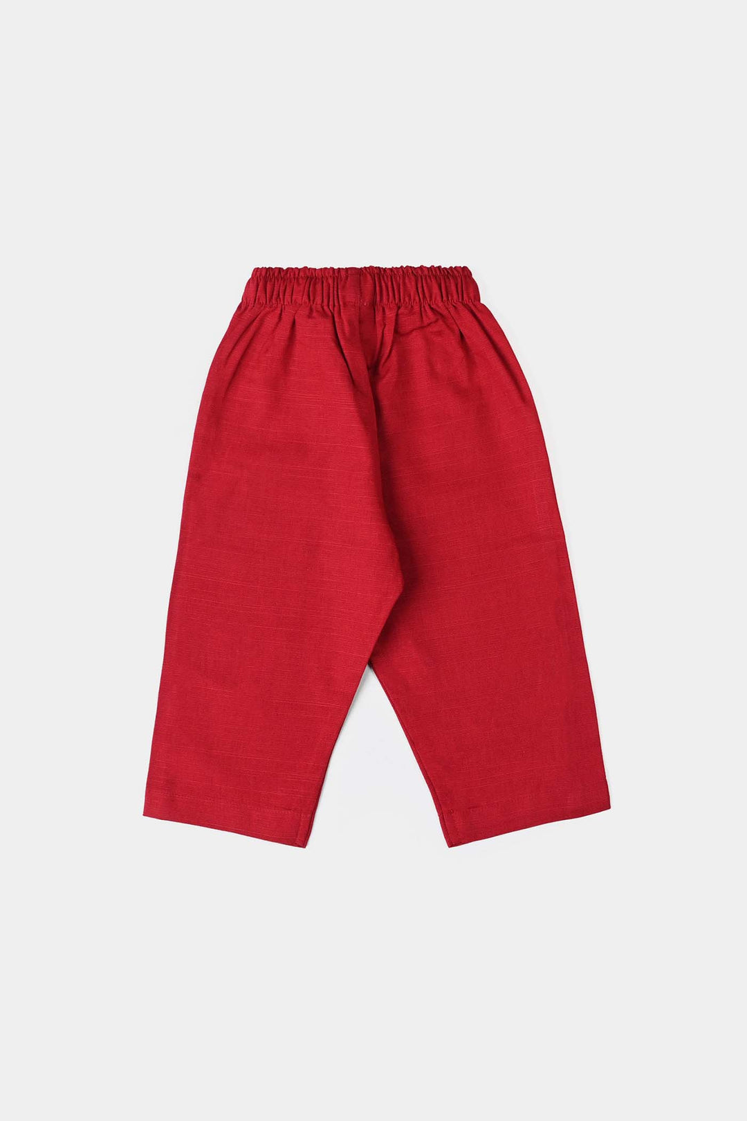 Infant Boys Cotton Slub 3 Piece Suit -Reddish