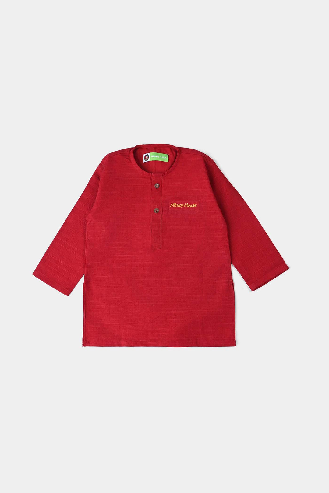 Infant Boys Cotton Slub 3 Piece Suit -Reddish