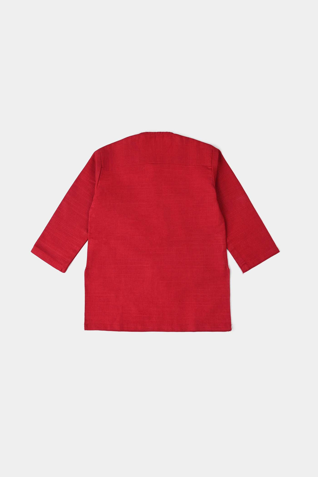 Infant Boys Cotton Slub 3 Piece Suit -Reddish