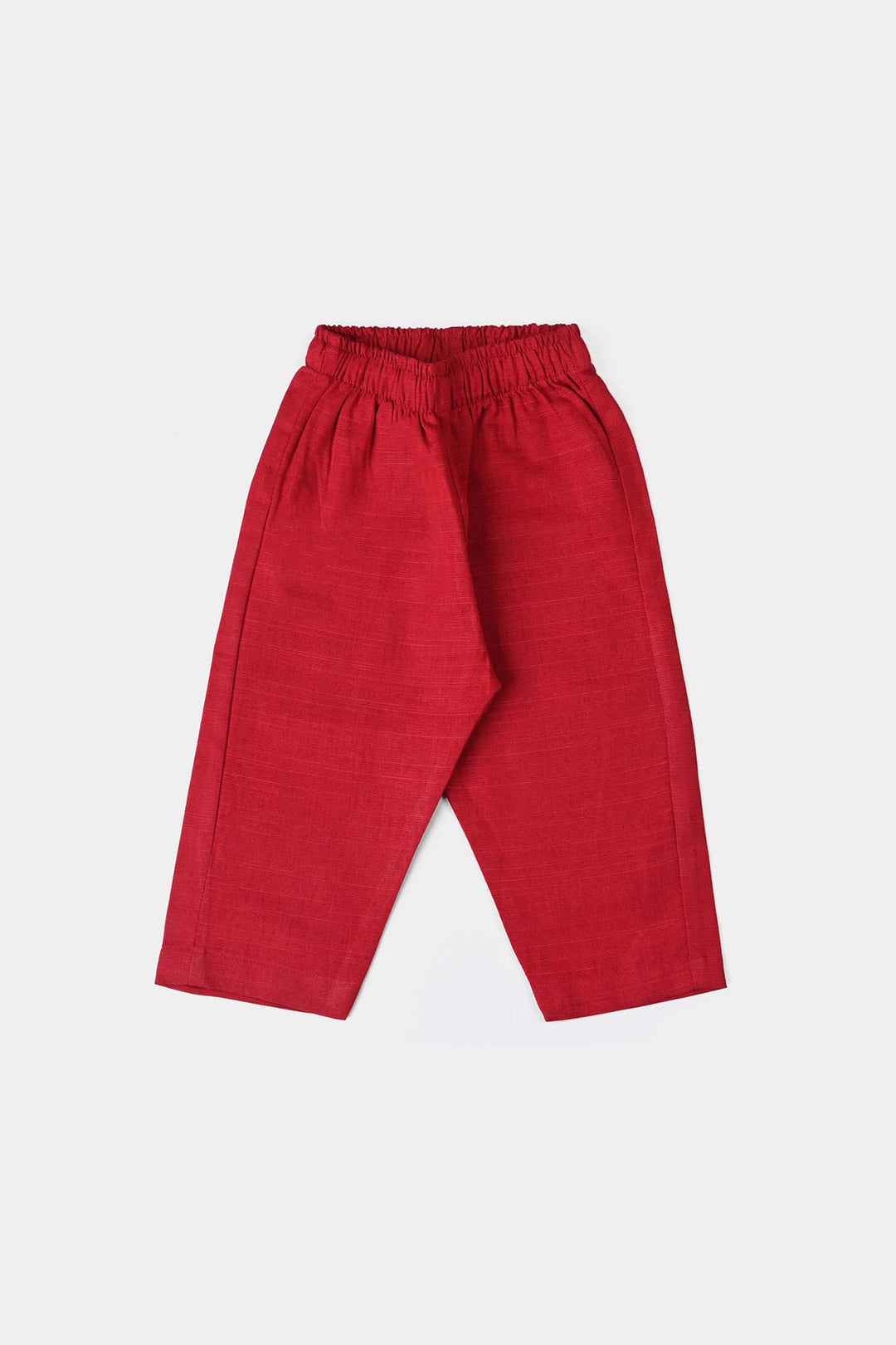 Infant Boys Cotton Slub 3 Piece Suit -Reddish