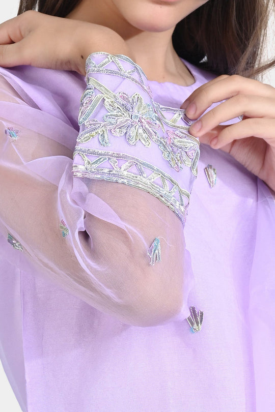 Girls Raw Silk 3PCs Suit Gotta Work - Lilac