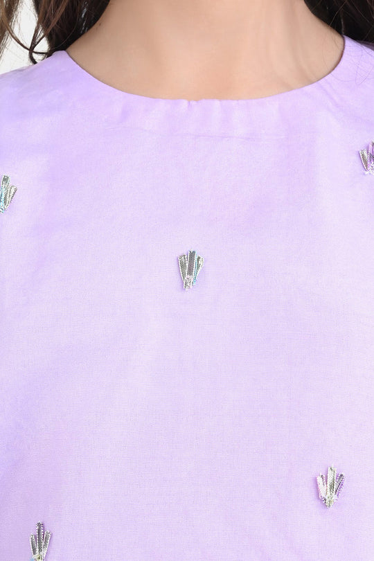 Girls Raw Silk 3PCs Suit Gotta Work - Lilac