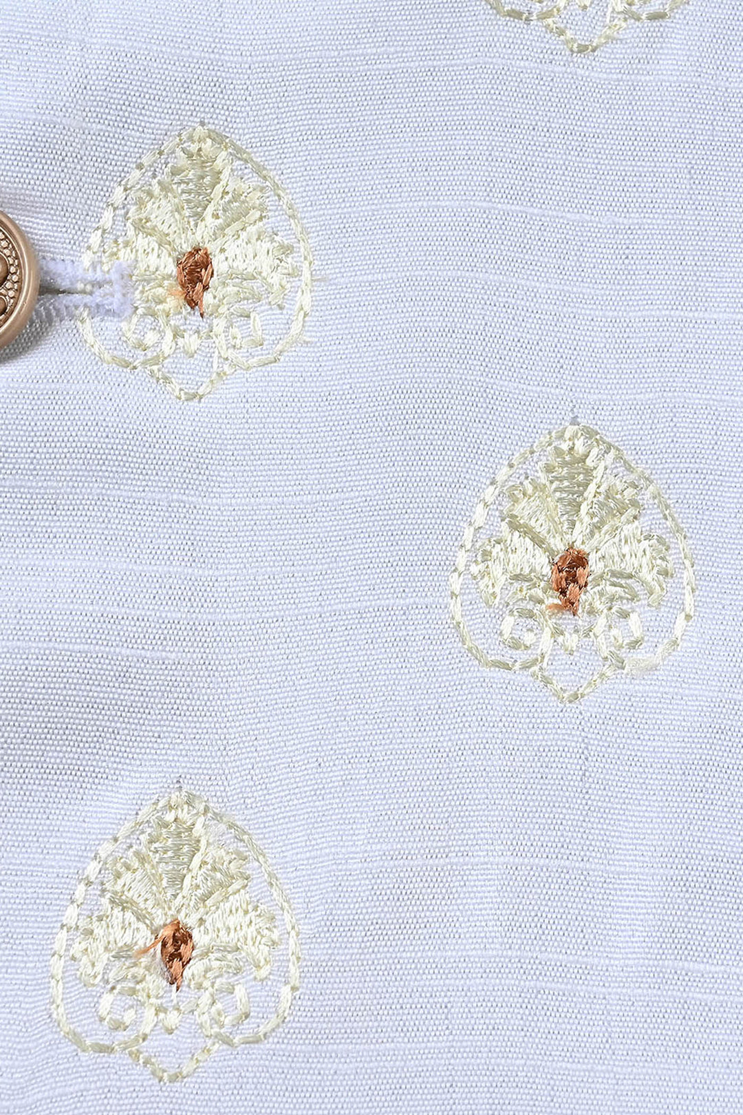 Infant Boys Raw Silk Waistcoat (Royal)-Off White