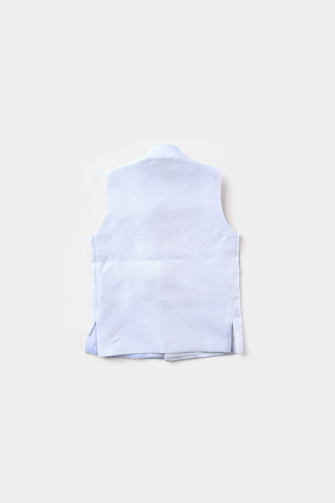 Infant Boys Raw Silk Waistcoat (Royal)-Off White
