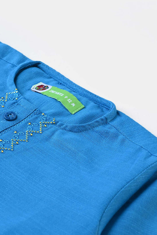 Infant Boys Cotton Slub 2PC Suit (Funky Dots)-Turkish