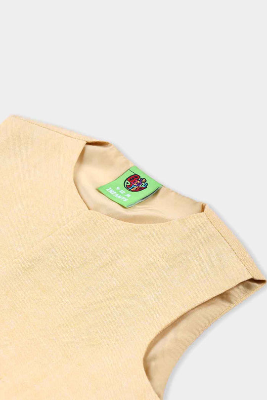 Infant Boys Oxford Waistcoat (Airplane)-L/Yellow