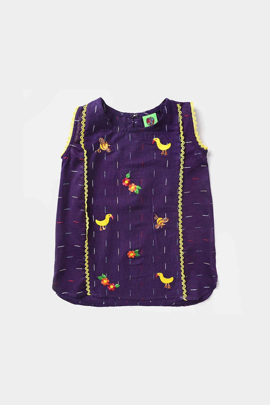 Infant Girls Jacquard EMB 2PC Suit Little-Purple