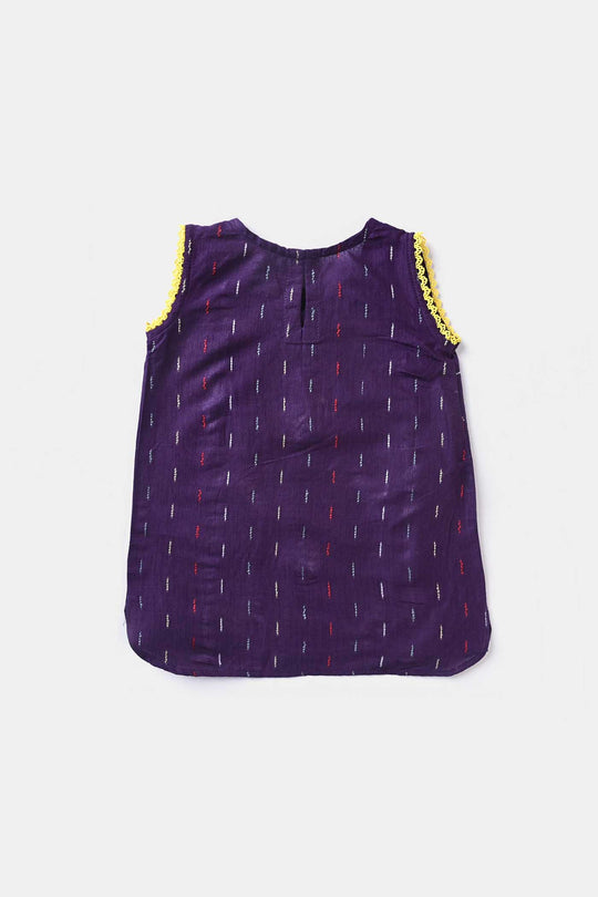 Infant Girls Jacquard EMB 2PC Suit Little-Purple